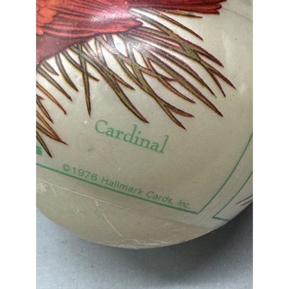 Vintage 1976 Hallmark Christmas Ornament glass bulb With Cardinals READ - Picture 3 of 6